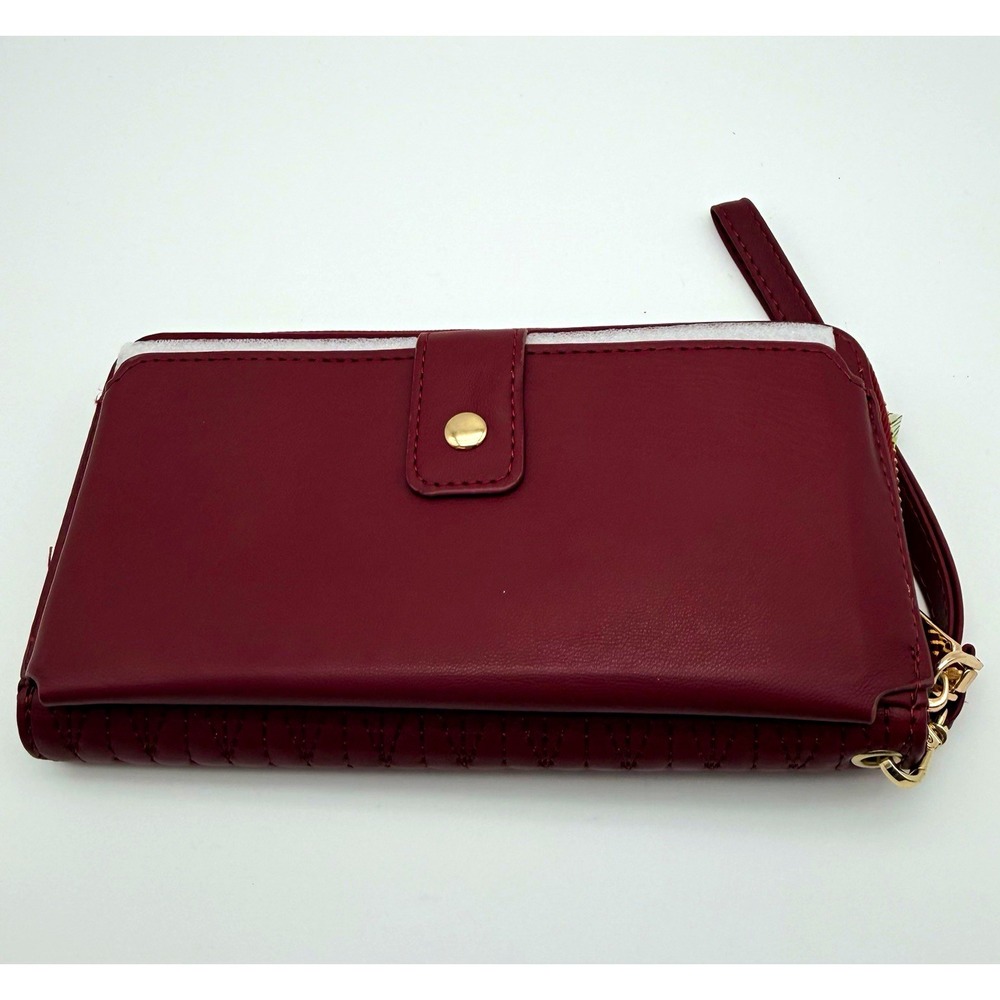 Mischka Womens Wine Wallet Wristlet Phone Pocket Credit Card BM-4178 NEW